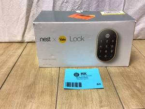 lot 80 image: Google Nest x Yale Lock - Tamper-Proof Smart Deadbolt Lock with Nest Connect - Satin Nickel NO TESTED Customer Returns See Pictures