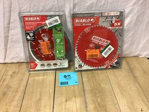 lot 98 image: MIX LOT DIABLO TURBO BLADE DIAMOND MASONRY 9 IN PLUS DIABLO STEEL DEMON 10 IN Customer Returns See Pictures