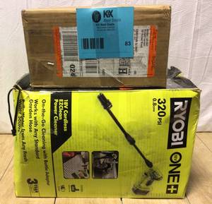 lot 83 image: RYOBI ONE 18V EZClean 320 PSI 0.8 GPM Cordless Cold Water Power Cleaner with Battery and Charger Customer Returns See Pictures