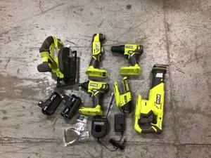 lot 111 image: ONE 18V Lithium-Ion Cordless 6-Tool Combo Kit with (2) Batteries, Charger, and Bag by RYOBICustomer Returns See Pictures