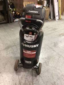 27 Gal. 200 PSI Oil Free Portable Vertical Electric Air Compressor by Husky Customer Returns See Pictures