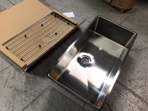 Crosstown Undermount Stainless Steel 37 in. Single Bowl Kitchen Sink with Bottom Grid and Drain by Elkay Customer Returns See Pictures