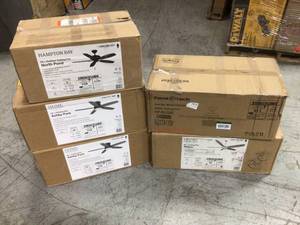 Lot of 5 Boxes of Assorted and Mixed Celing Fans Customer Returns See Pictures