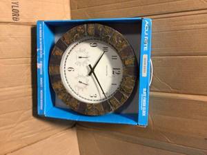 AcuRite Faux 14 in. Slate Clock Combo with Thermometer and Hygrometer Customer Returns See Pictures