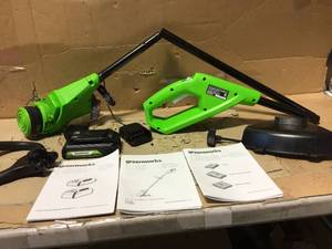 Greenworks 10 in.24V Battery Cordless TORQDRIVE String Trimmer��Customer Returns See Pictures