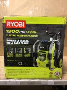 RYOBI 1900 PSI 1.2 GPM Cold Water Electric Pressure Washer��Customer Returns See Pictures
