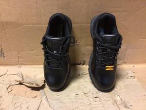 Mens Memory Breach Slip Resistant Oxford Shoes - Steel Toe - BLACK Size 7.5(M)��Customer Returns See Pictures