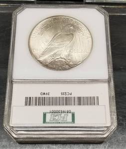 1925 US PEACE SILVER DOLLAR MS64 OLD PCI HOLDER