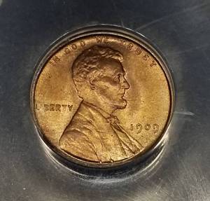 1909 VDB US WHEAT CENT MS65RB ANACS SHARP COIN