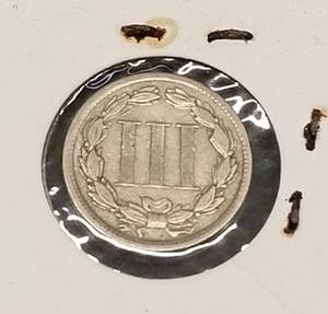 1865 US THREE CENT NICKEL VARIETY