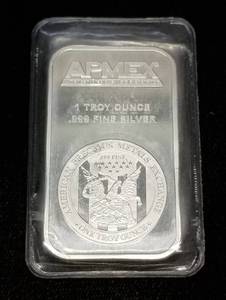 1 TROY OZ .999 FINE SILVER APMEX BAR SEALED