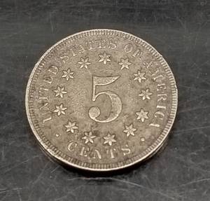 1867 US SHIELD NICKEL VF or better