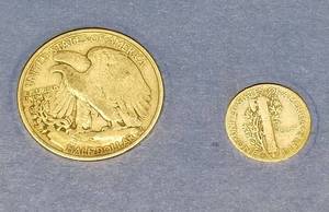 2 SILVER US CLASSICS 1938 WALKING LIB 50C 1938 MERCURY DIME