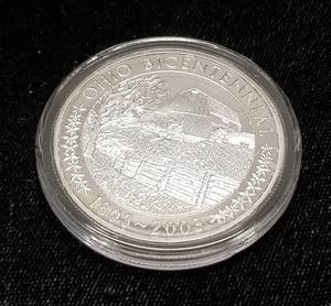 OHIO BICENTENNIAL 1 TROY OZ .999 FINE SILVER ROUND IN AIRTITE