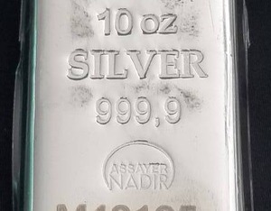 10 TROY OZ .999 FINE SILVER NADIR METALS BAR SEALED