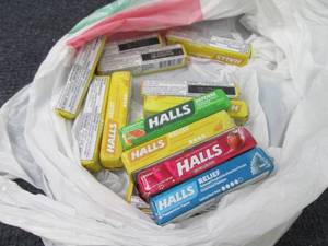 lot 158 image: 15 pk Halls Cough Drops...