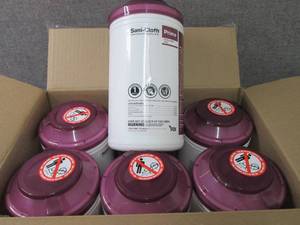 lot 256 image: Case of 6 -70ct Canisters Sani-Clot...