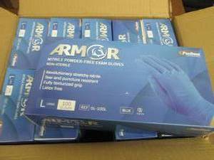 lot 267 image: Case of 10 Boxes Armor Nitrile Powd...