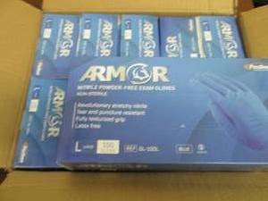 lot 271 image: Case of 10 Boxes Armor Nitrile Powd...