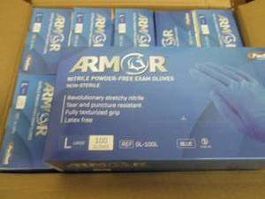 lot 272 image: Case of 10 Boxes Armor Nitrile Powd...