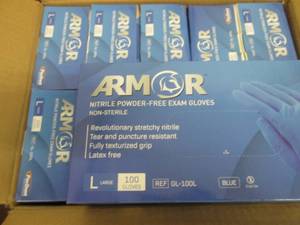 lot 274 image: Case of 10 Boxes Armor Nitrile Powd...