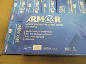 lot 275 image: Case of 10 Boxes Armor Nitrile Powd...