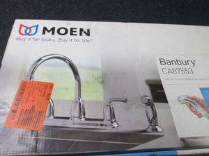 lot 313 image: Moen Banbury 2-Handle Mid-Arc Stand...