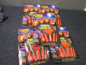 lot 408 image: 5 Pumpkin Carving Kits Retail $3.94...