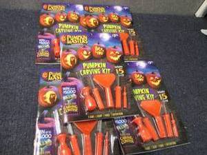 lot 409 image: 5 Pumpkin Carving Kits Retail $3.94...