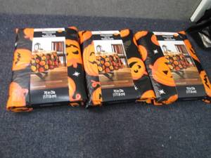 lot 412 image: 3- 70 inch Round Halloween PEVA Fla...