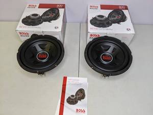 lot 100 image: Lot of 2 Boss Elite 10 Dual 4-Ohm Voice Coil 800-Watt Subwoofer