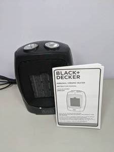 lot 155 image: BLACKDECKER Personal Ceramic Indoor Heater Black