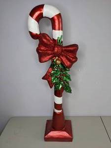lot 175 image: National Tree Company 36 Candy Cane with Bow Decoration