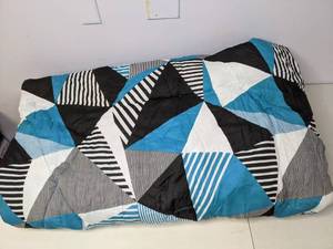 lot 189 image: Black, White, Teal Headliner King Comforter