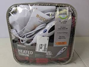 lot 227 image: Biddeford Velour with Sherpa Electric Heated Throw