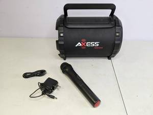 lot 168 image: Axess SPBT1036RD Portable IndoorOutdoor Bluetooth Speaker