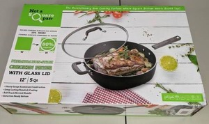 lot 253 image: Brand New Not a Square Pan 12 Inch Classic Nonstick Skillet with Glass Cover