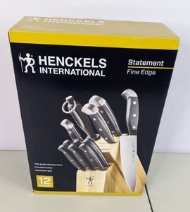 lot 306 image: J.A. Henckels Statement 12-Pc. Stainless Steel Knife Block Set