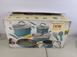 lot 332 image: Rachael Ray Cucina 12-Pc. Nonstick Cookware Set