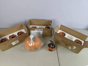 lot 328 image: Lot of National Tree Company Jack-O-Lantern Halloween Decor