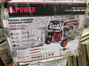 lot 376 image: A-iPower 5000-Watt Gasoline Powered Manual Start Portable Generator - SUA5000