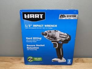 lot 48 image: Brand New Hart 12 20 Volt Impact Wrench & 1.5ah Lithium Ion Battery