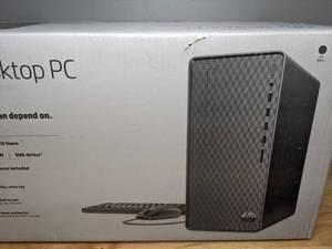 lot 11 image: Brand New HP Desktop Tower R3 8GB1TB Desktop Computer Bundle