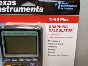 lot 53 image: Brand New Texas Instruments TI-83 Plus Graphing Calculator
