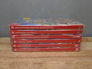 lot 65 image: Set of 6 Brand New Nintendo Switch Video Games Lego Worlds Carnival Games Paw Patrol LOL Katamari