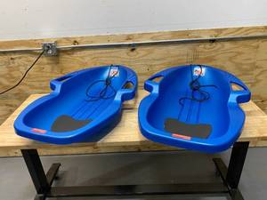 lot 30 image: PARICON Lot of 2- Flexible Flyer 39 Spitfire Kids Snow Sleds with Tow Rope