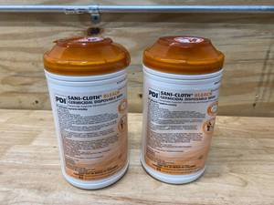 lot 113 image: SANI-CLOTH Lot of 2-  Bleach Surface Disinfectant Cleaner Wipe 65 Count Canisters