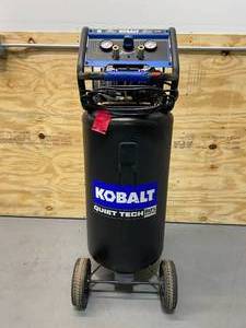 lot 10 image: KOBALT Quiet Tech 26-Gallon Single Stage Portable Corded Electric Vertical Air Compressor