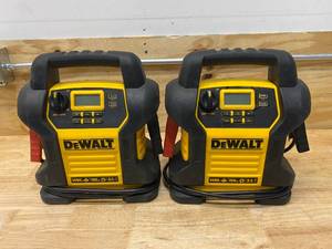 lot 78 image: DEWALT Lot of 2-  1400 Peak Amp Portable Car Jump Starter with Digital Compressor