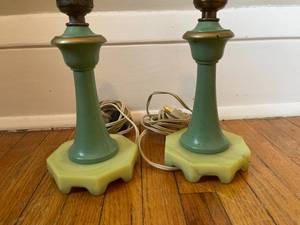 lot 117 image: 2 Vintage Table Lamps With Marble Bases